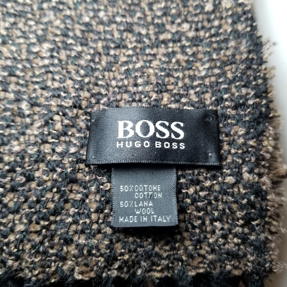 Hugo Boss Wool Cotton Scarf - Picture 2 of 5